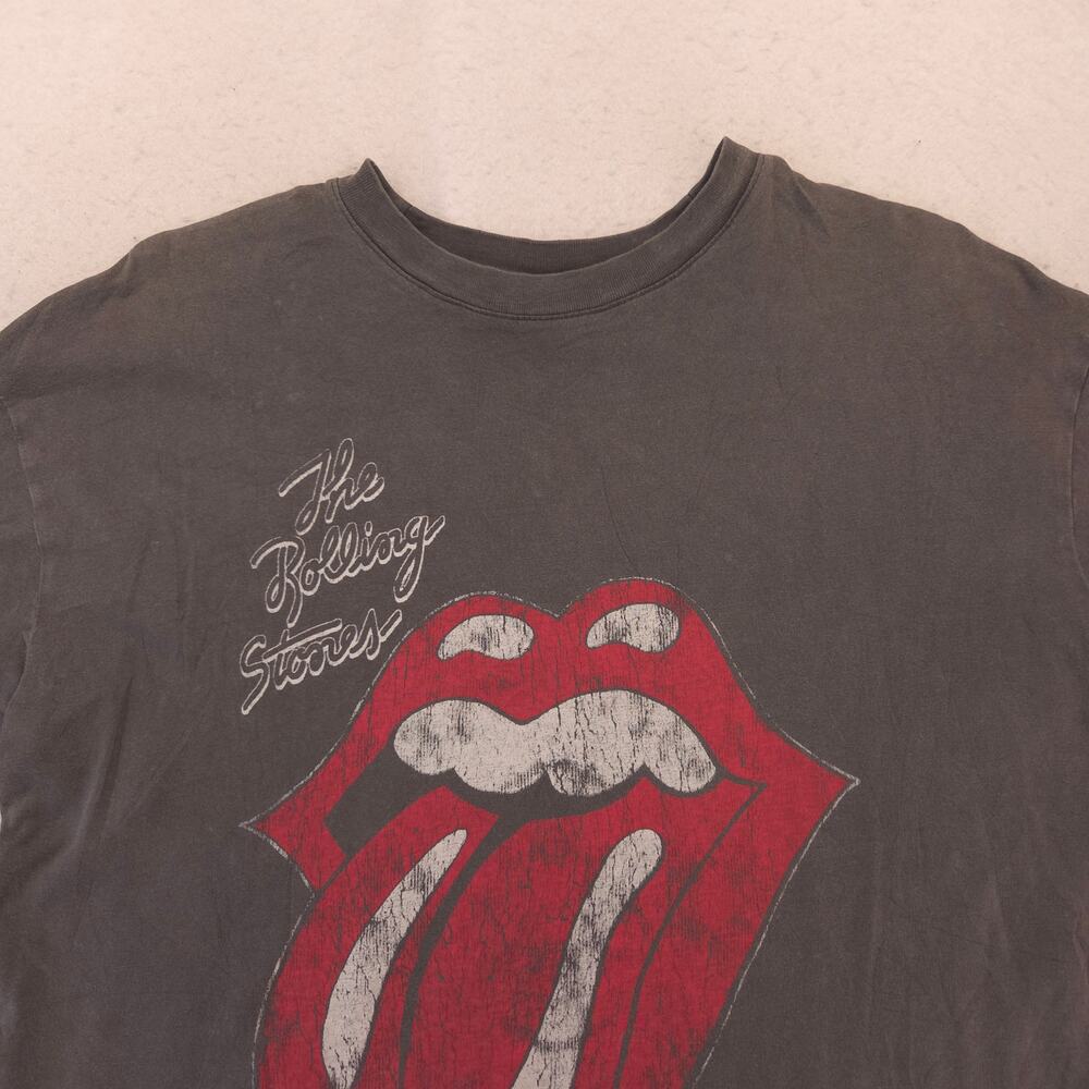 The Rolling Stones Short Sleeve Band Crew Neck Shirt Mens Size Medium M Gray Red